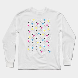 Pin Point Hearts CMYK Long Sleeve T-Shirt